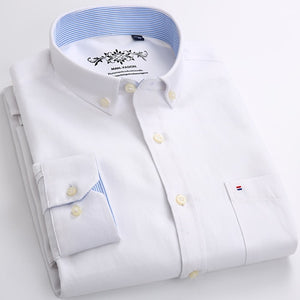 Fashion Solid Oxford Long Sleeve Shirt