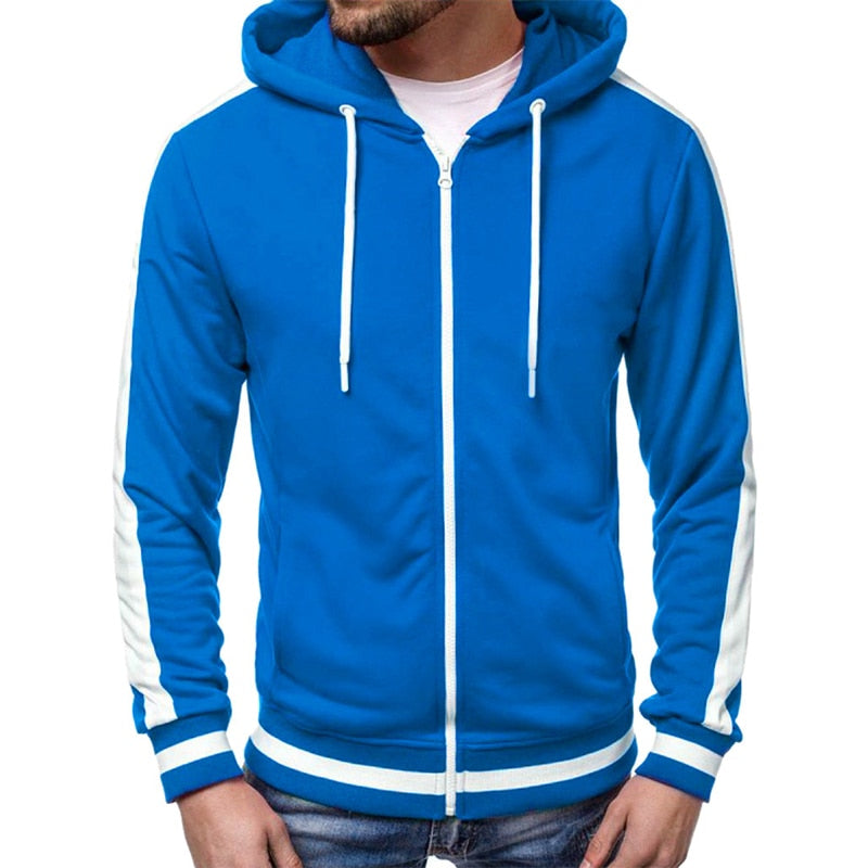 Casual Zipper Long Sleeve Solid Hoodie