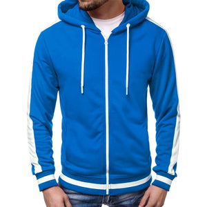 Casual Zipper Long Sleeve Solid Hoodie