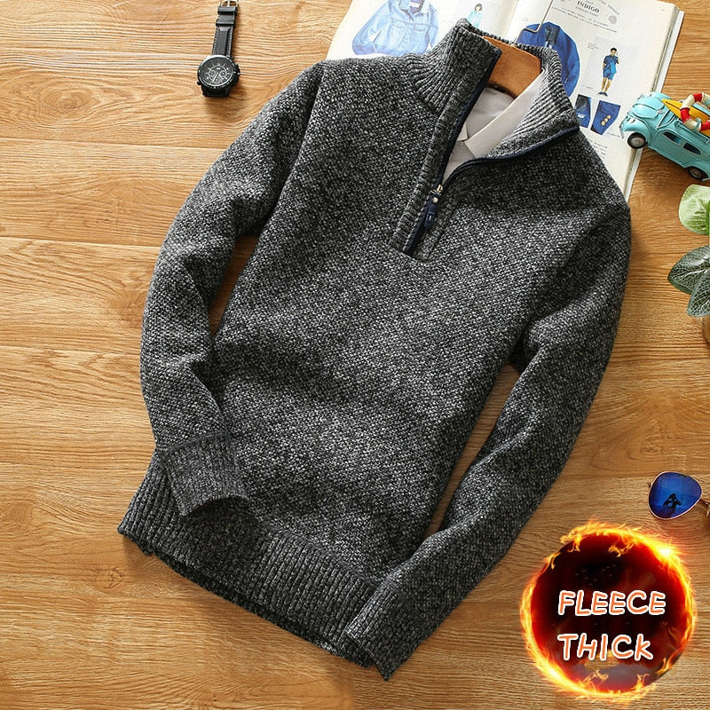 Winter Fleece Half Zipper Thicker Sweater