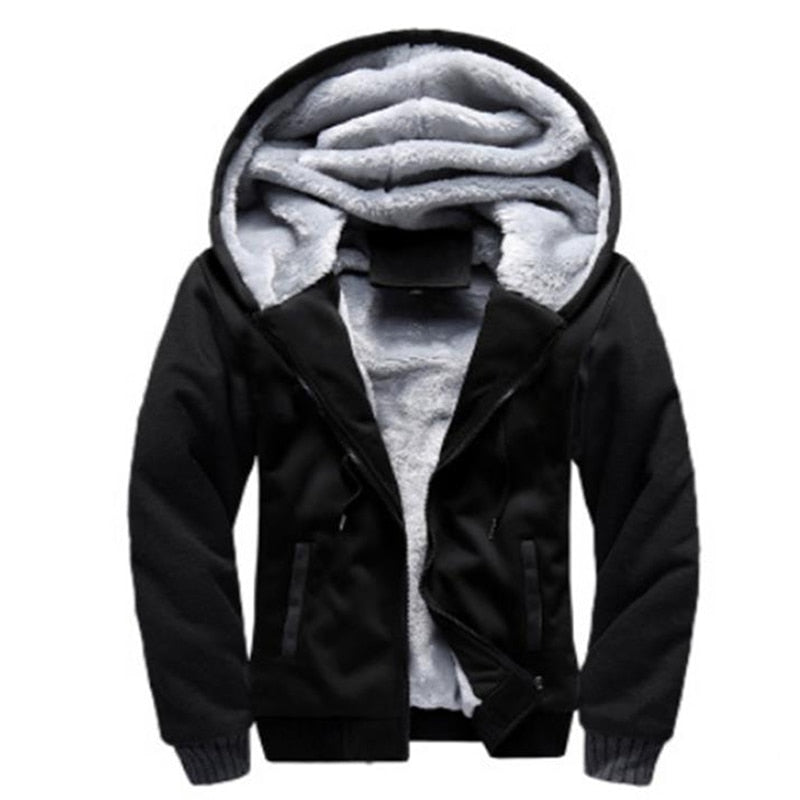 Fashion Autumn Winter Zipper Velvet Hoodie