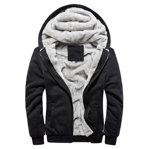 Fashion Autumn Winter Zipper Velvet Hoodie