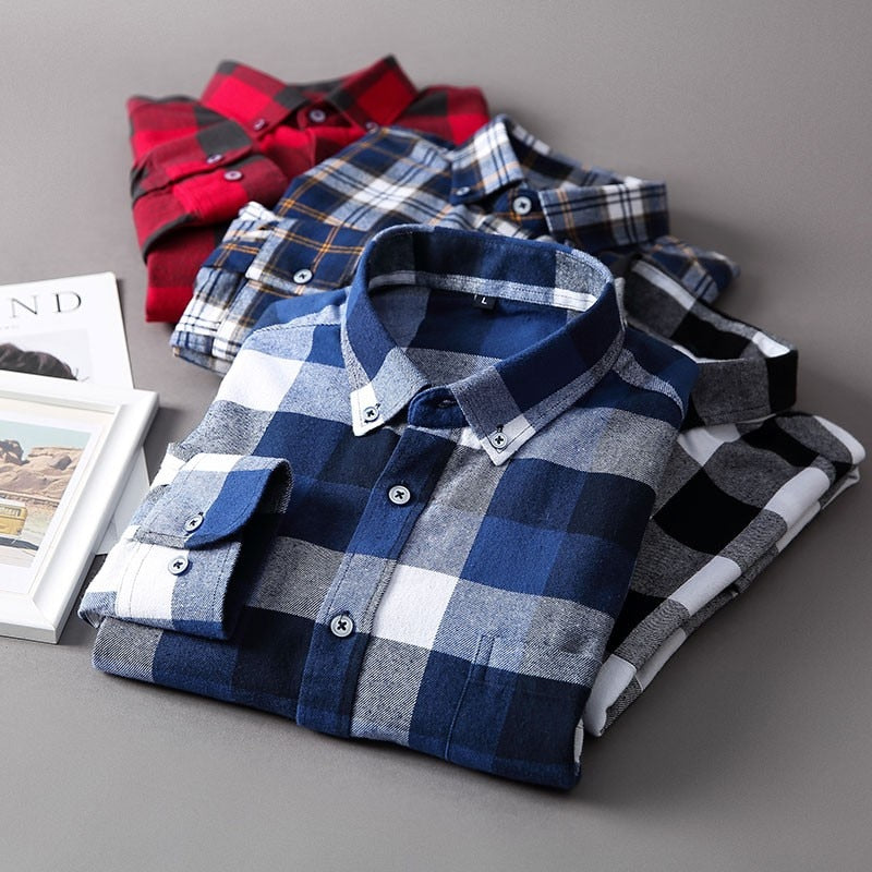 Plaid Soft Casual Long Sleeve Shirt