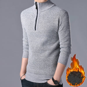 Casual Half Zipper Thick Knitted Sweater