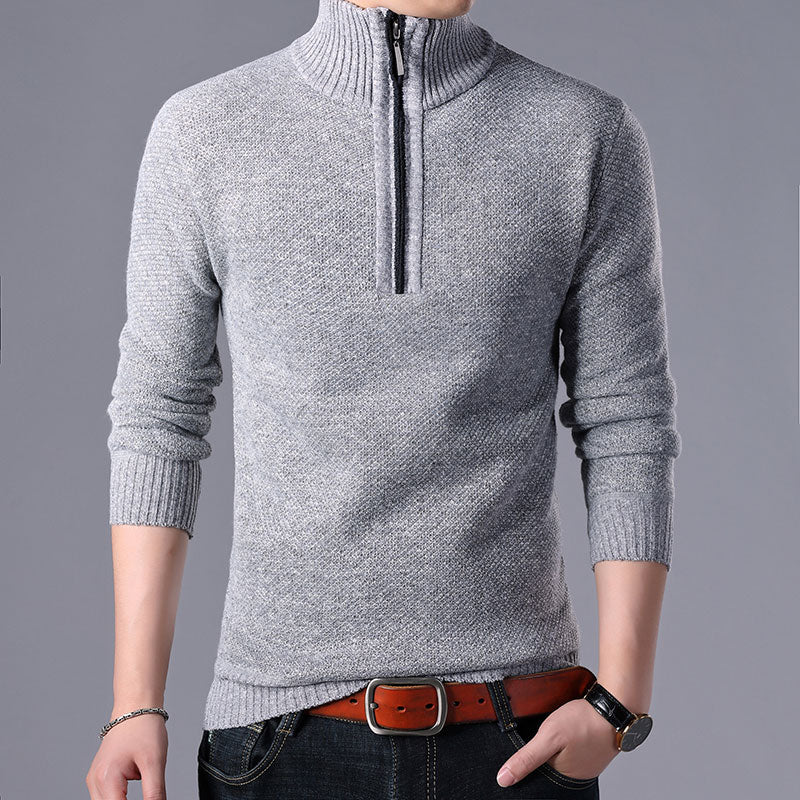 Casual Half Zipper Thick Knitted Sweater