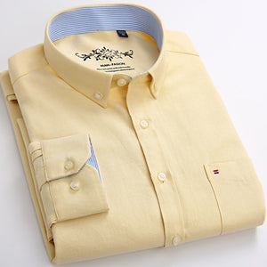 Fashion Solid Oxford Long Sleeve Shirt