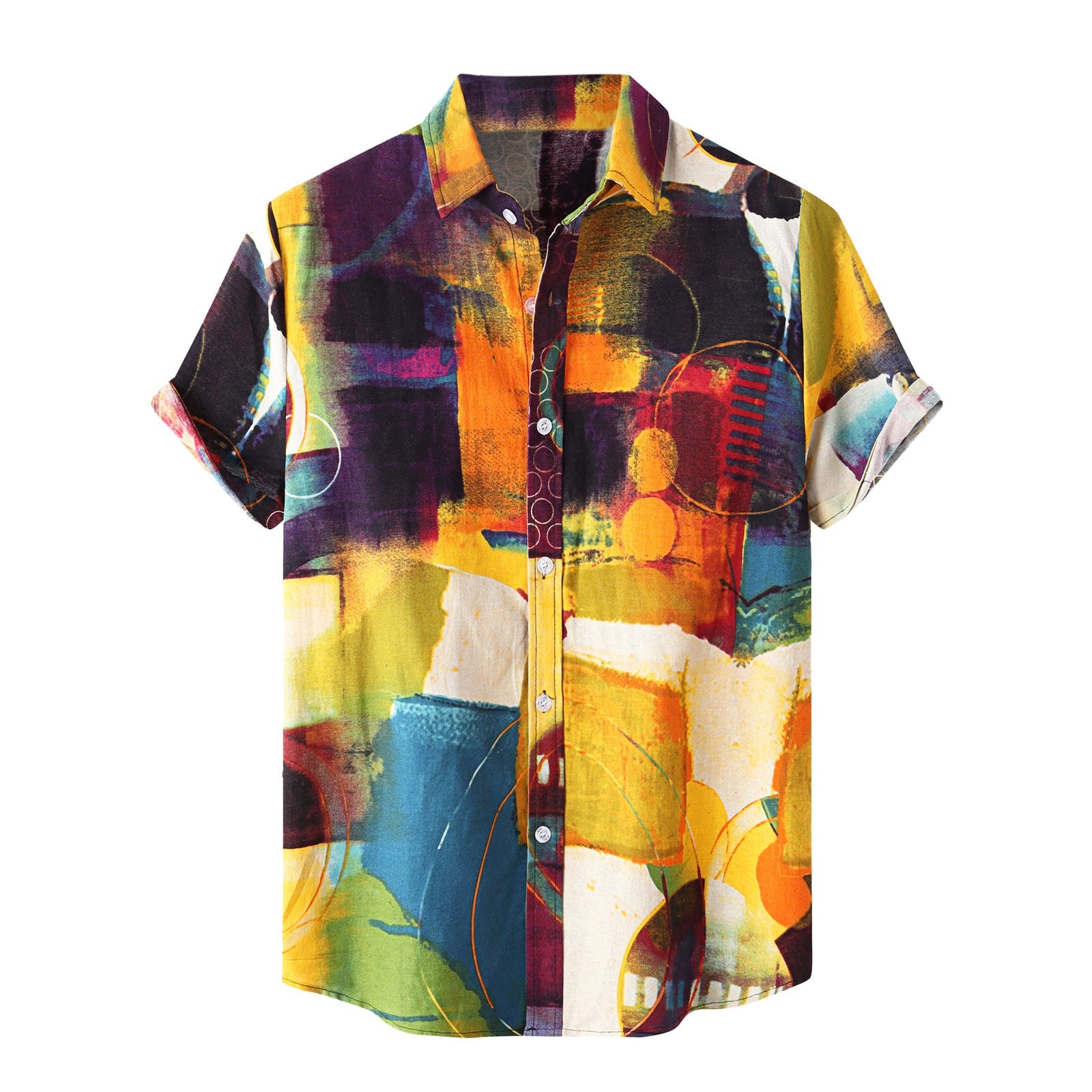 Summer Retro Vintage Ethnic Printed Shirt