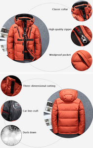 Winter Outdoor Duck Down Hooded Jacket