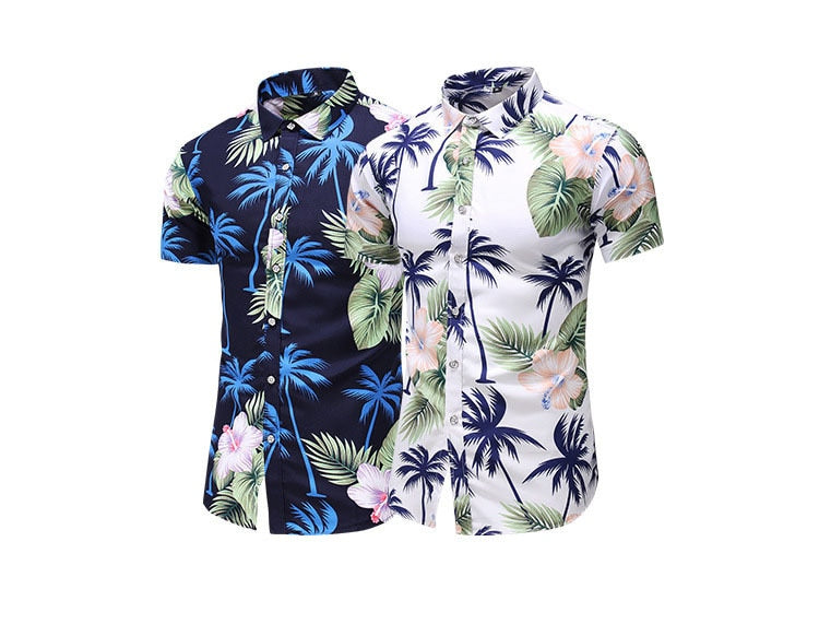 Summer Hawaiian Beach Flower Printed Shirts