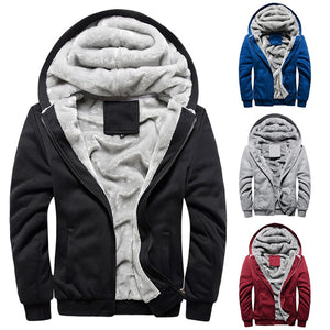 Fashion Autumn Winter Zipper Velvet Hoodie