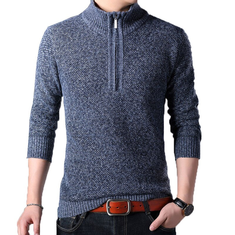 Casual Half Zipper Thick Knitted Sweater