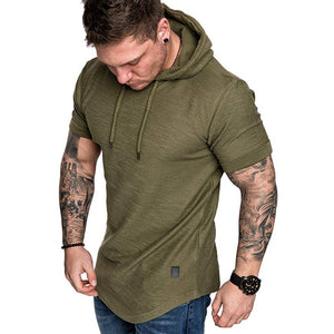 Casual Solid Color Short Sleeve Hoodie