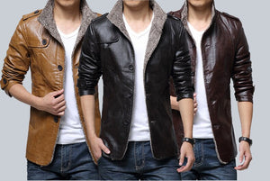 Warm Fleece Leather Suede Velvet Jacket