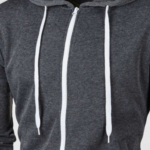 Casual Zipper Long Sleeve Solid Hoodie