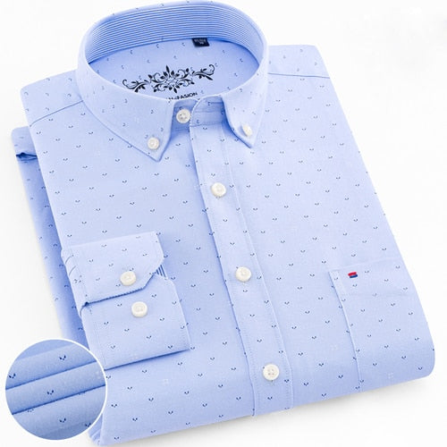 Fashion Solid Oxford Long Sleeve Shirt