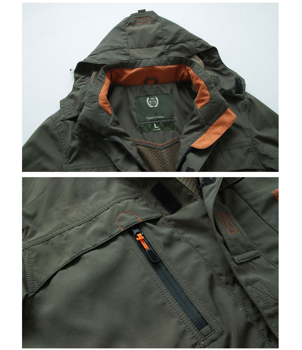 Casual Outwear Hooded Cargo Bomber Jacket