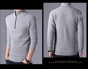 Casual Half Zipper Thick Knitted Sweater