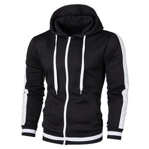 Casual Zipper Long Sleeve Solid Hoodie