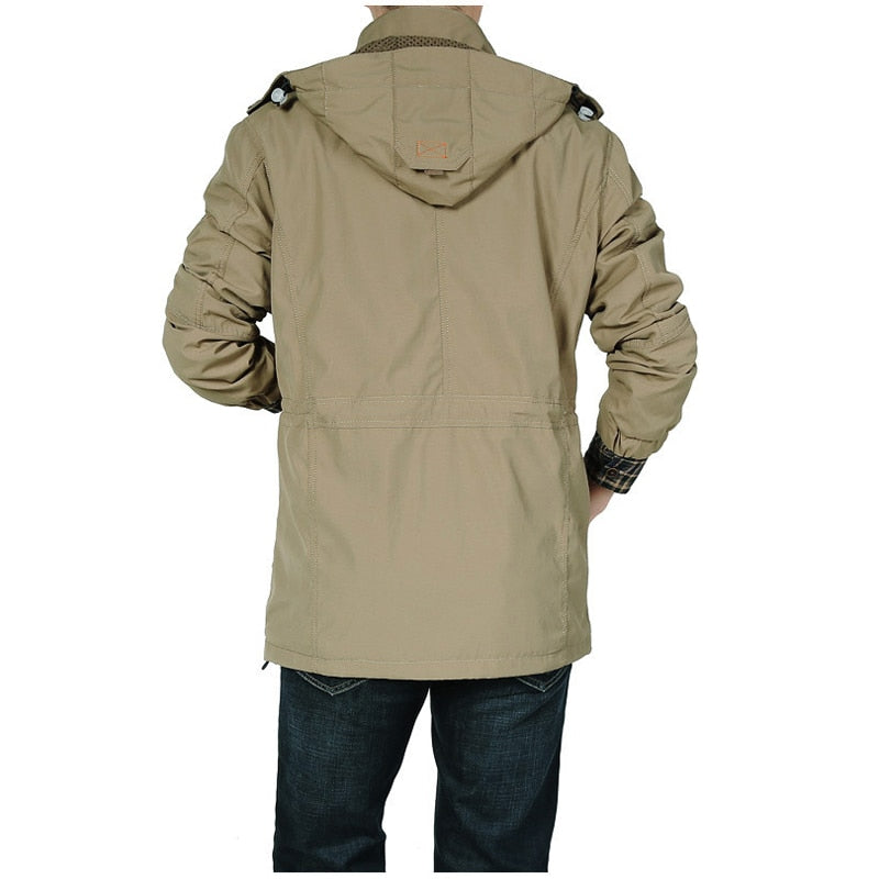 Casual Outwear Hooded Cargo Bomber Jacket