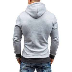 Fashion Solid Color Diagonal Zipper Hoodie