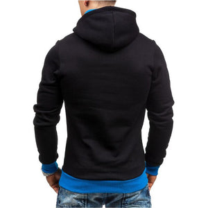 Fashion Solid Color Diagonal Zipper Hoodie