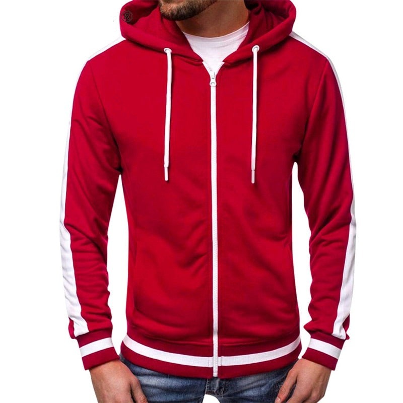 Casual Zipper Long Sleeve Solid Hoodie