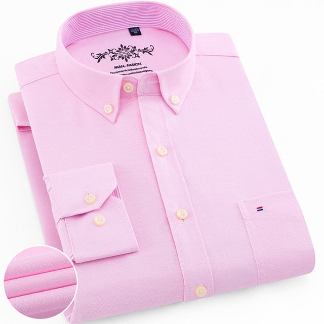 Solid Oxford Long Sleeve Dress Shirt