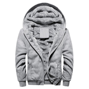 Fashion Autumn Winter Zipper Velvet Hoodie