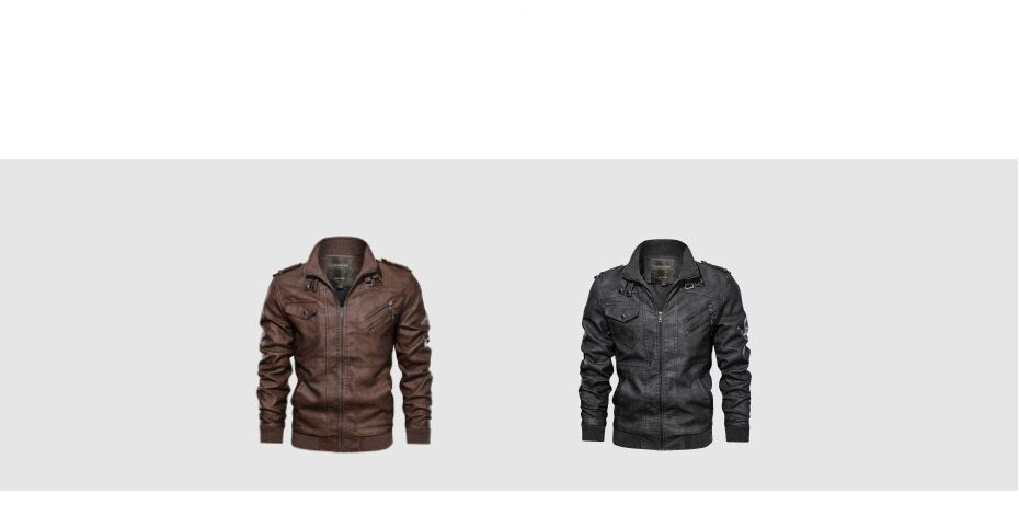 Autumn Winter Leather Motorcycle Hooded Jacket