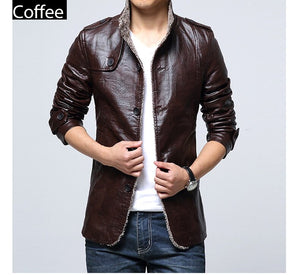 Warm Fleece Leather Suede Velvet Jacket