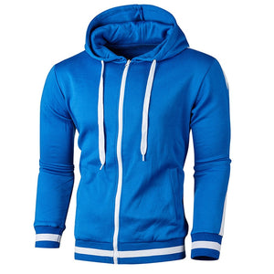 Casual Zipper Long Sleeve Solid Hoodie