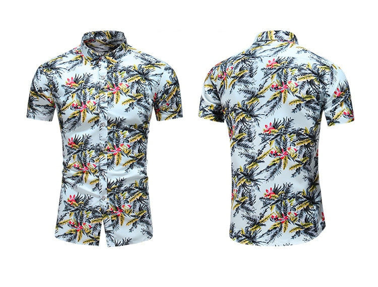 Summer Hawaiian Beach Flower Printed Shirts