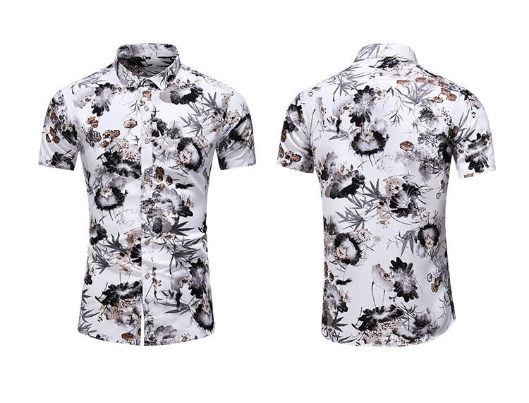 Summer Hawaiian Beach Flower Printed Shirts