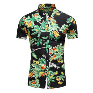 Summer Hawaiian Beach Flower Printed Shirts