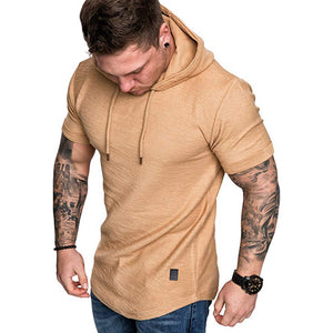 Casual Solid Color Short Sleeve Hoodie