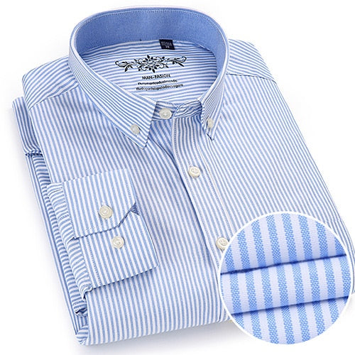 Fashion Solid Oxford Long Sleeve Shirt