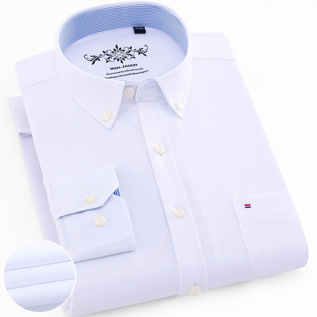 Solid Oxford Long Sleeve Dress Shirt