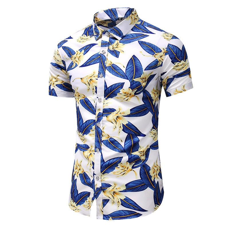 Summer Hawaiian Beach Floral Festive Shirts