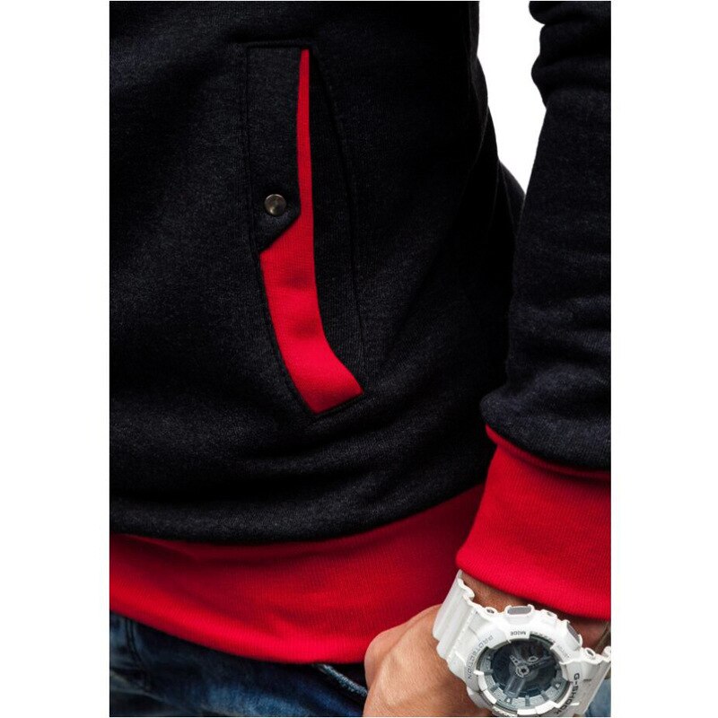 Fashion Solid Color Diagonal Zipper Hoodie