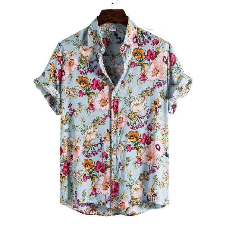 Summer Retro Vintage Ethnic Printed Shirt