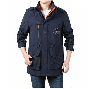 Casual Outwear Hooded Cargo Bomber Jacket