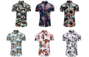 Summer Hawaiian Beach Flower Printed Shirts