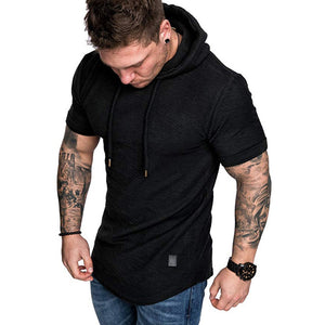 Casual Solid Color Short Sleeve Hoodie