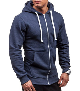 Solid Color Fleece Zipper Velvet Hoodie