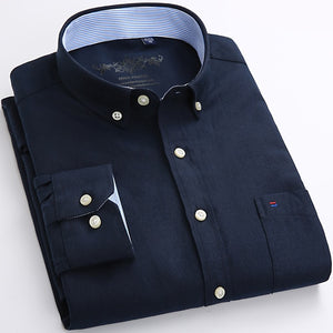 Solid Oxford Long Sleeve Dress Shirt