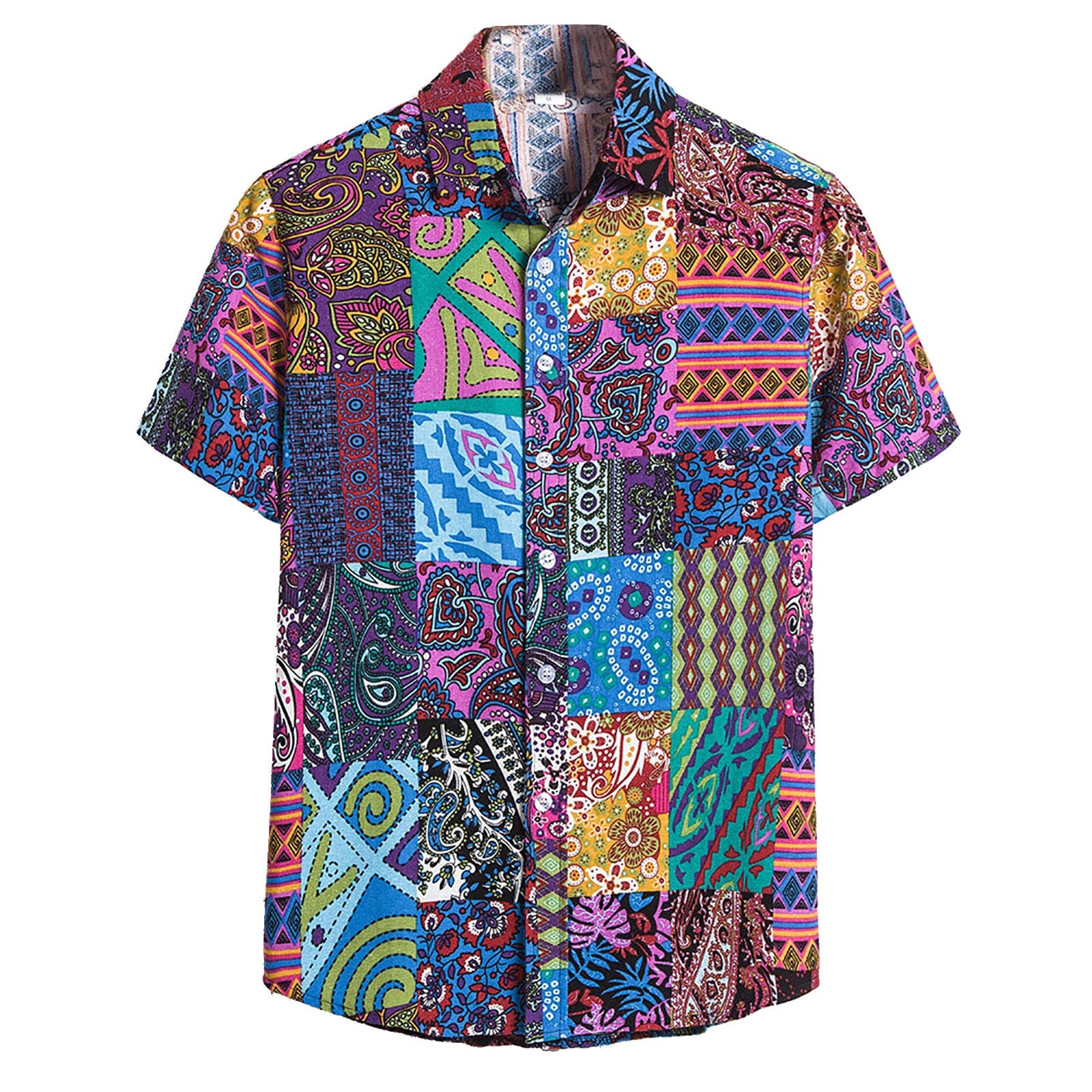 Summer Retro Vintage Ethnic Printed Shirt