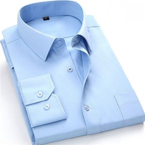 Solid Office Business Long Seeve Shirt