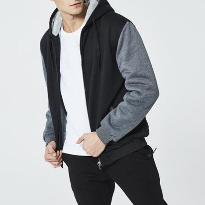 Fashion Autumn Winter Zipper Velvet Hoodie