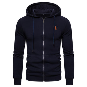 Solid Fashion Fleece Zipper Sportstyle Hoodie