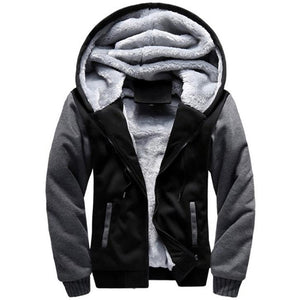 Fashion Autumn Winter Zipper Velvet Hoodie